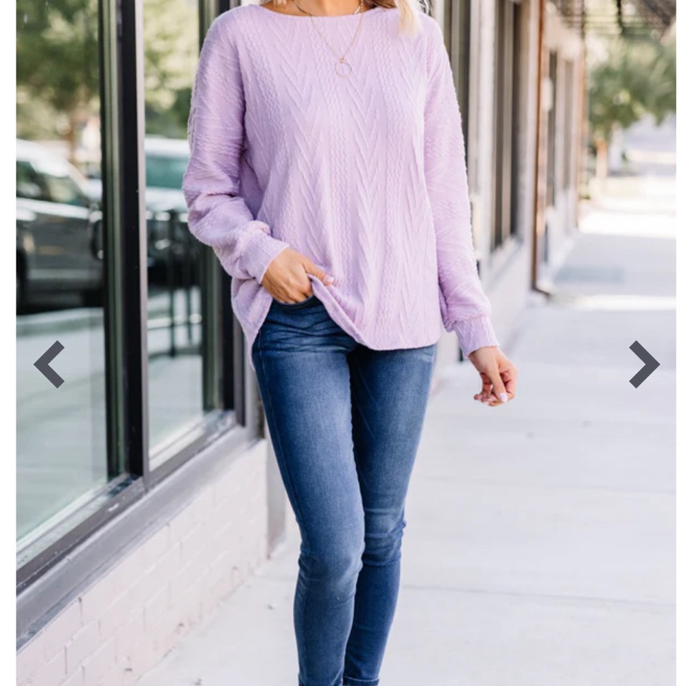 The Slouchy Lilac Purple Cable Knot Top